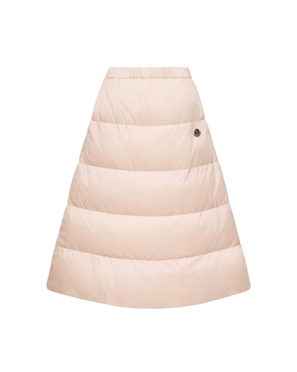 Moncler Natural Reversible Wool Twill Padded Midi Skirt