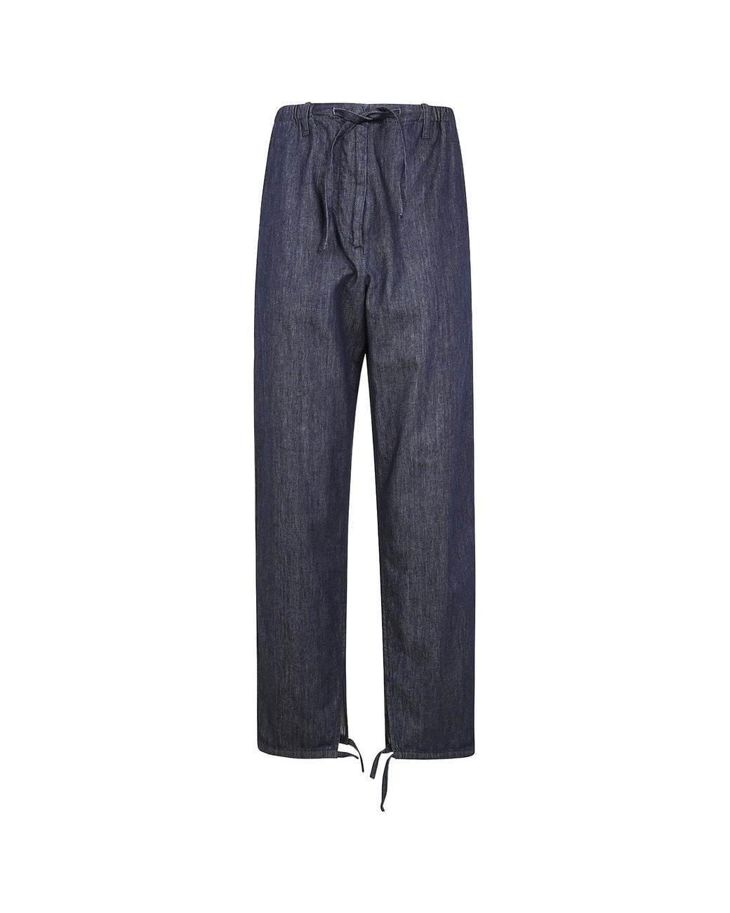 Dries Van Noten Blue Drawstring Casual Pants