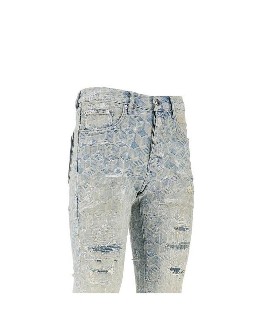 Purple Brand Gray Distressed Jeans for men
