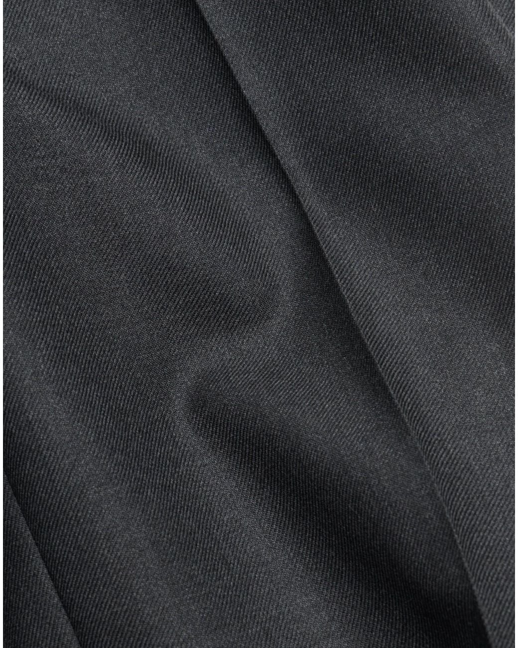 Valentino Gray Gabardine Pleated Trousers for men