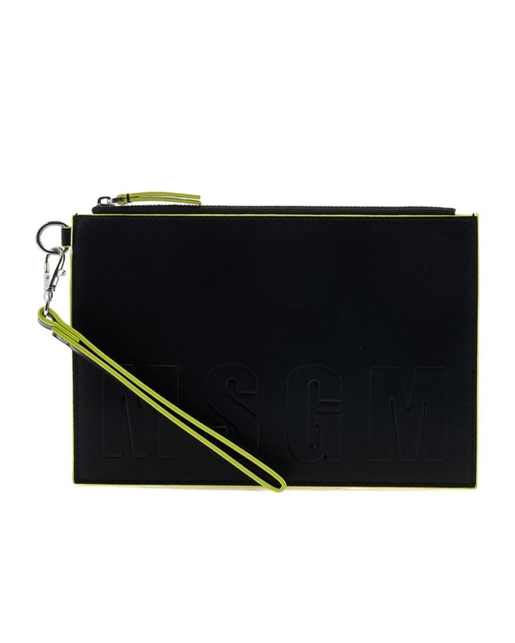 MSGM Black Zippered Clutch