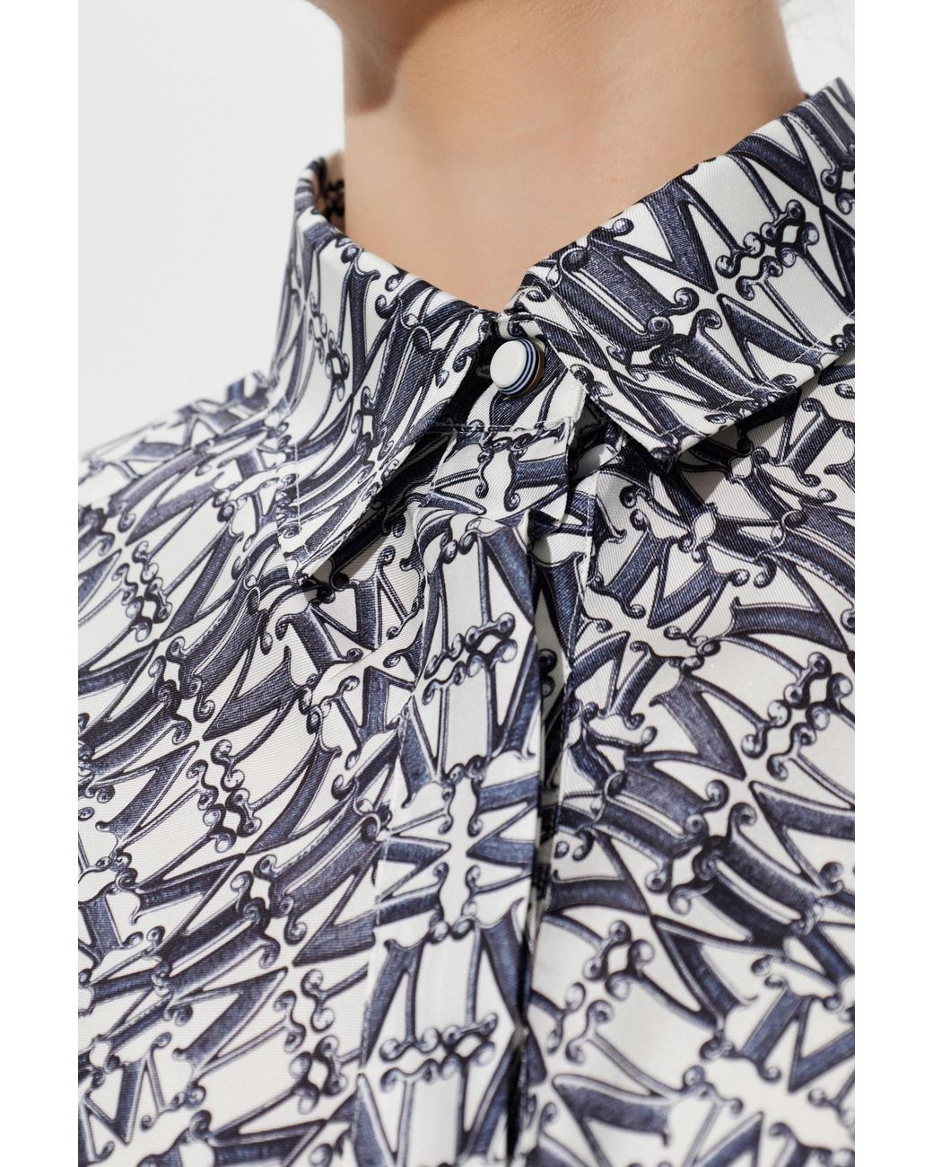 Max Mara Gray Marte Logo-Detail Shirt