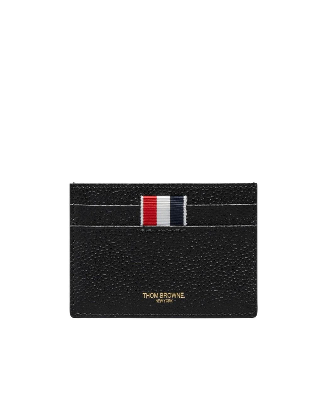 Thom Browne Black Hector Single Card Holder for men