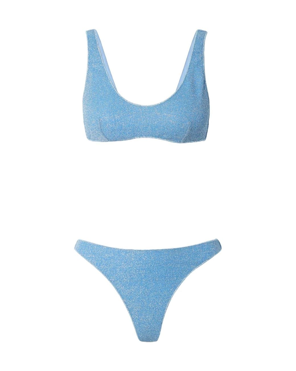 Oseree Blue Sporty Metallic Bikini