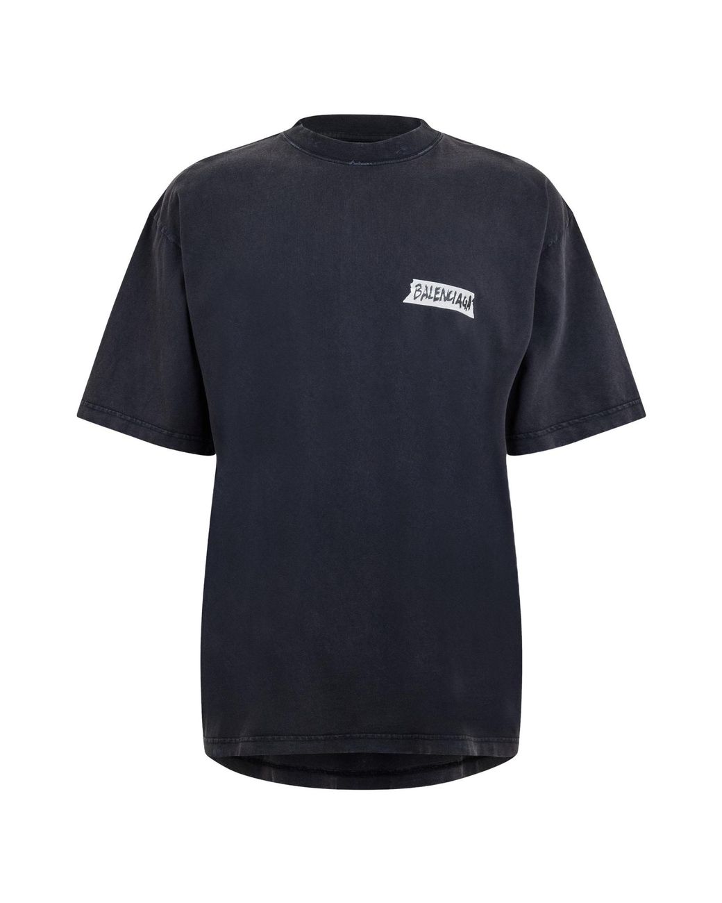 Balenciaga Blue Logo T-Shirt for men