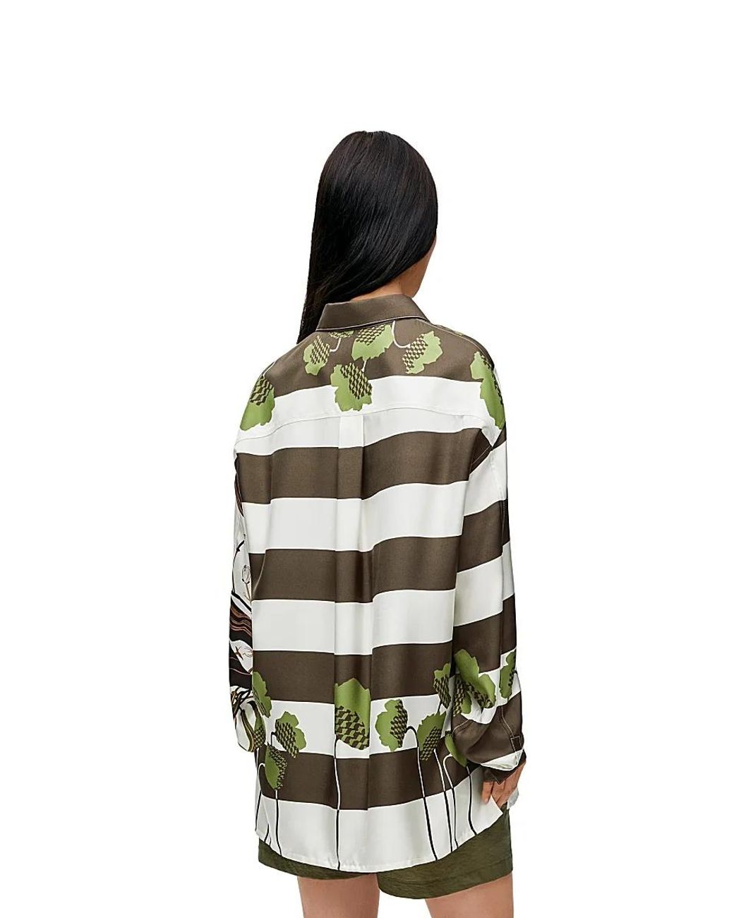 Loewe Green Graphic Print Panelled Shirt