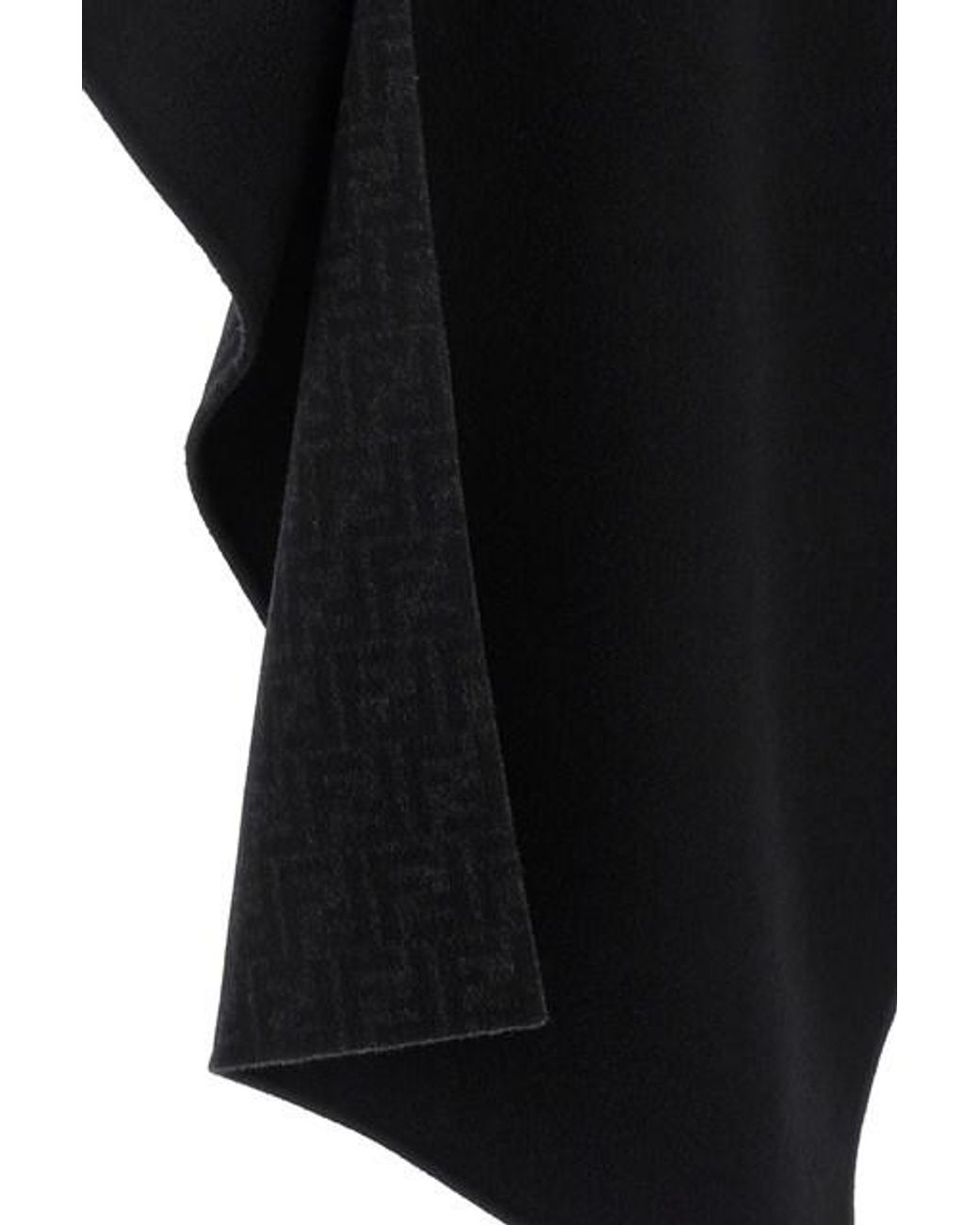 Fendi Black Enveloping Short Cloak