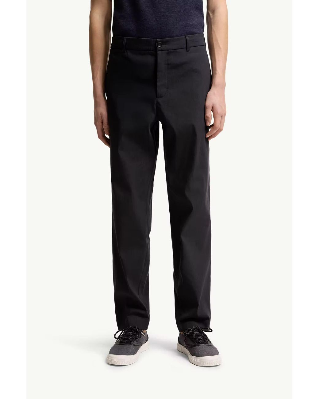 Moncler Blue Logo Patch Trousers for men