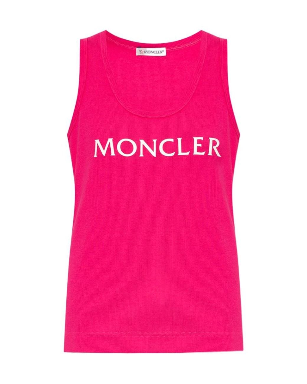 Moncler Pink Logo Tank Top