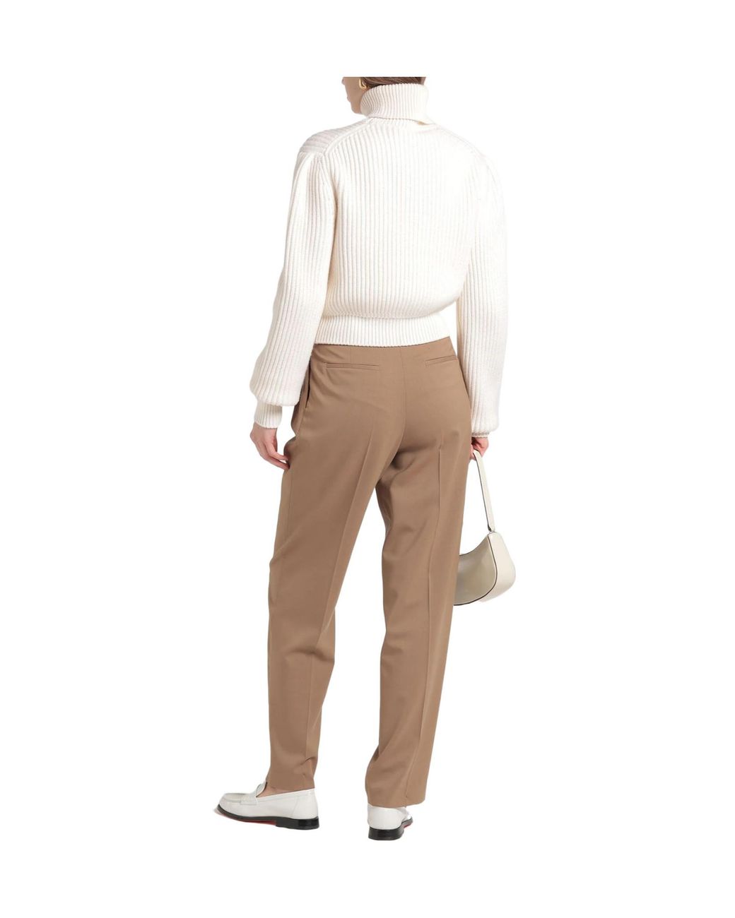 Dolce & Gabbana White Solid-Color Turtleneck Long Sleeves