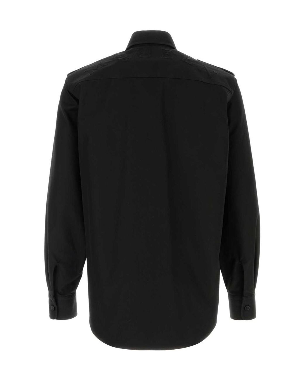 McQueen Black Long-Sleeved Buttoned Shirt for men