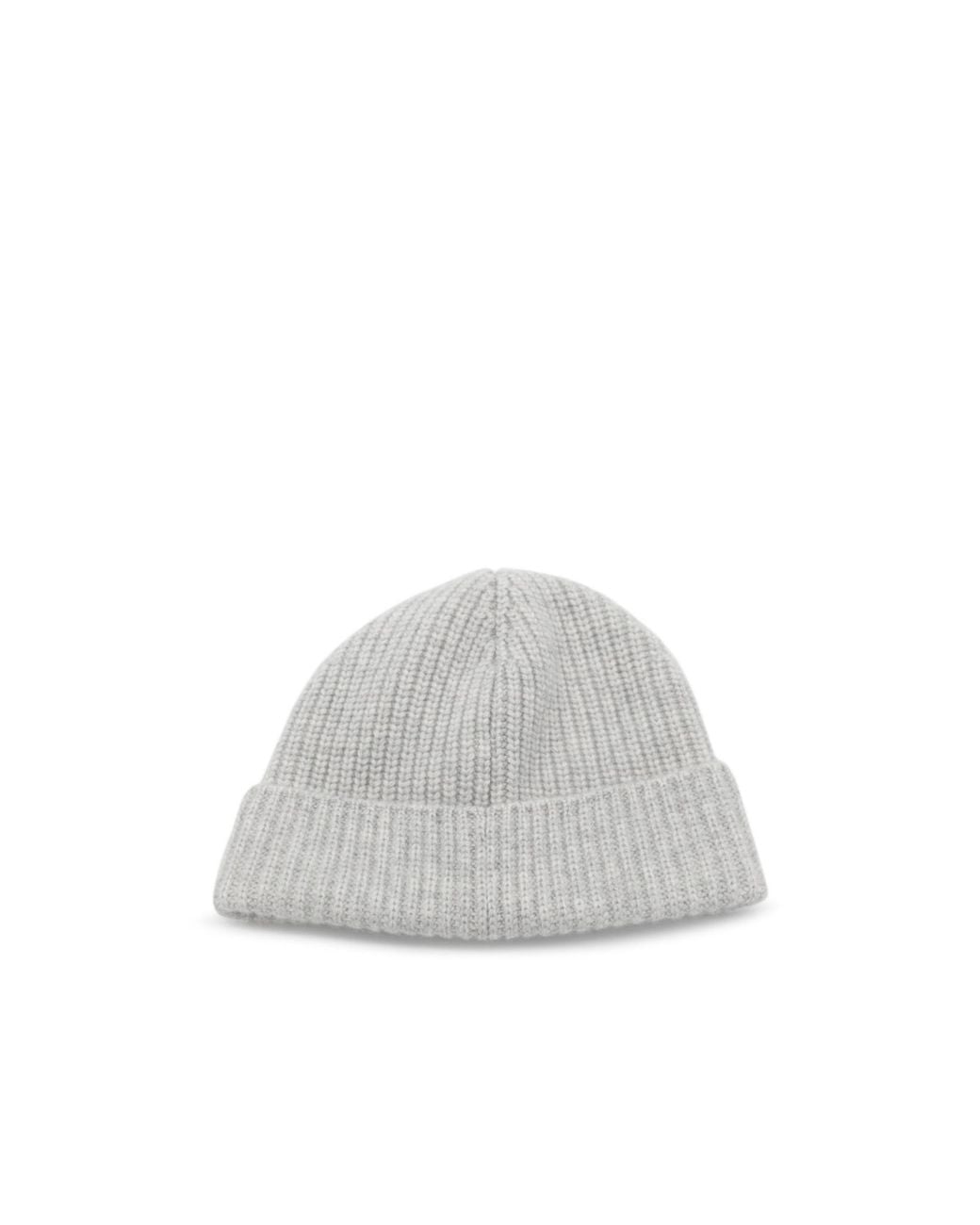 Céline White Ribbed Knit Hat