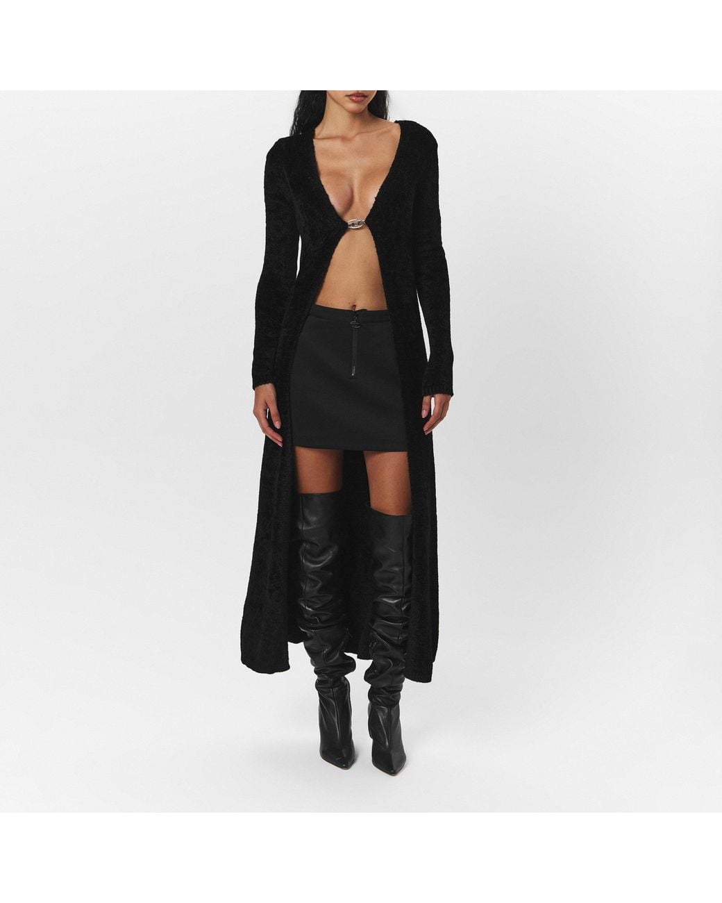 DIESEL Black Solid Mini Skirt