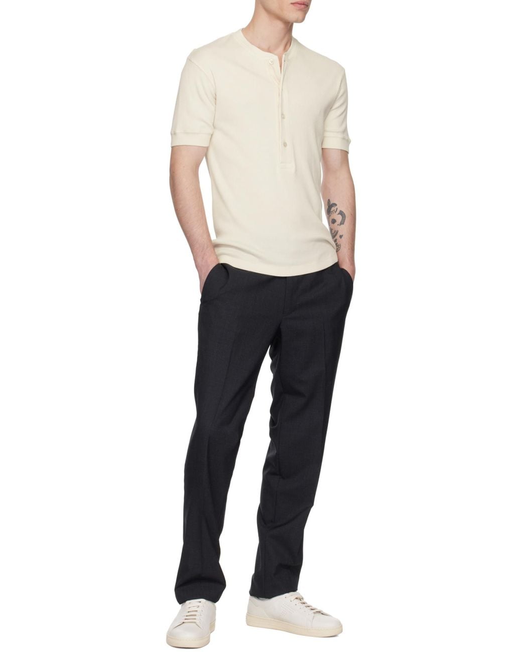 Tom Ford White Warwick Lace-Up Sneakers for men