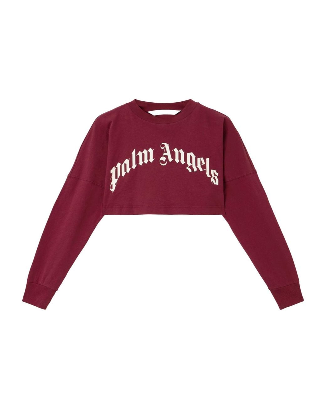 Palm Angels Red Curved Logo Printed Cropped Top