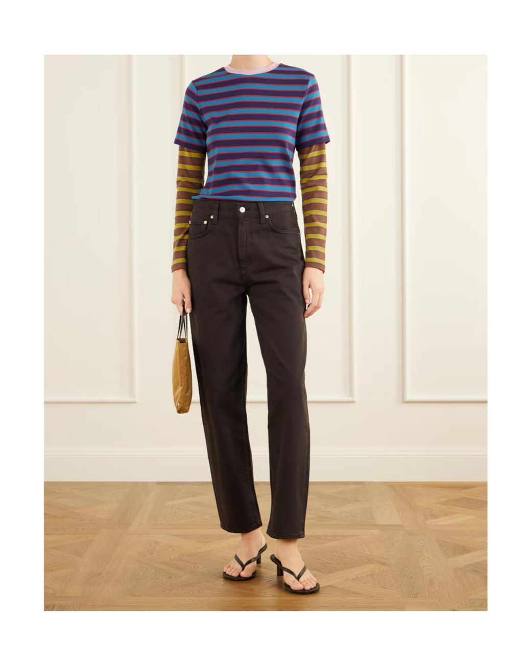 Citizens of Humanity Brown Coated Highrise Wideleg Jeans