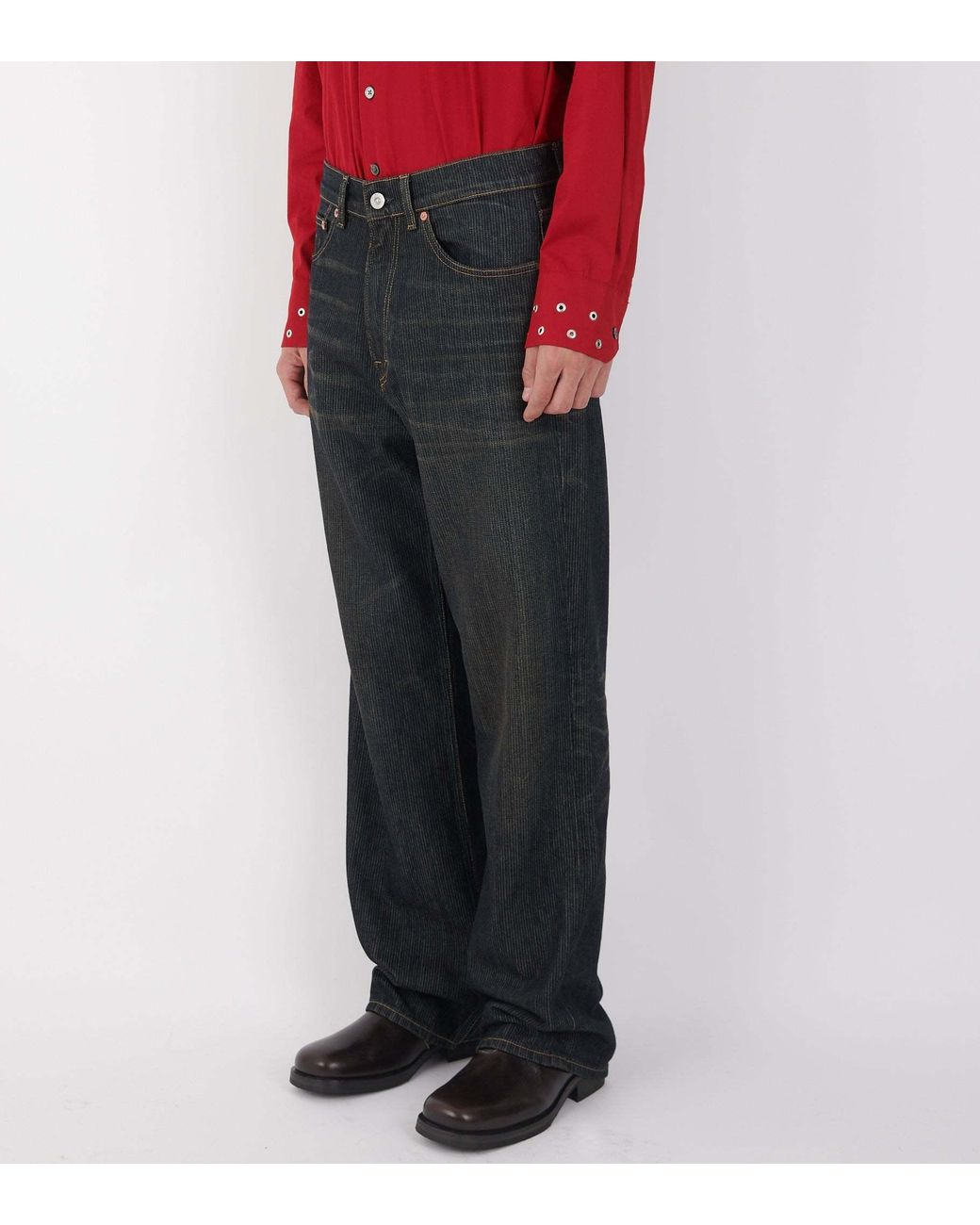 Our Legacy Gray Third Cut Wide-Leg Jeans for men
