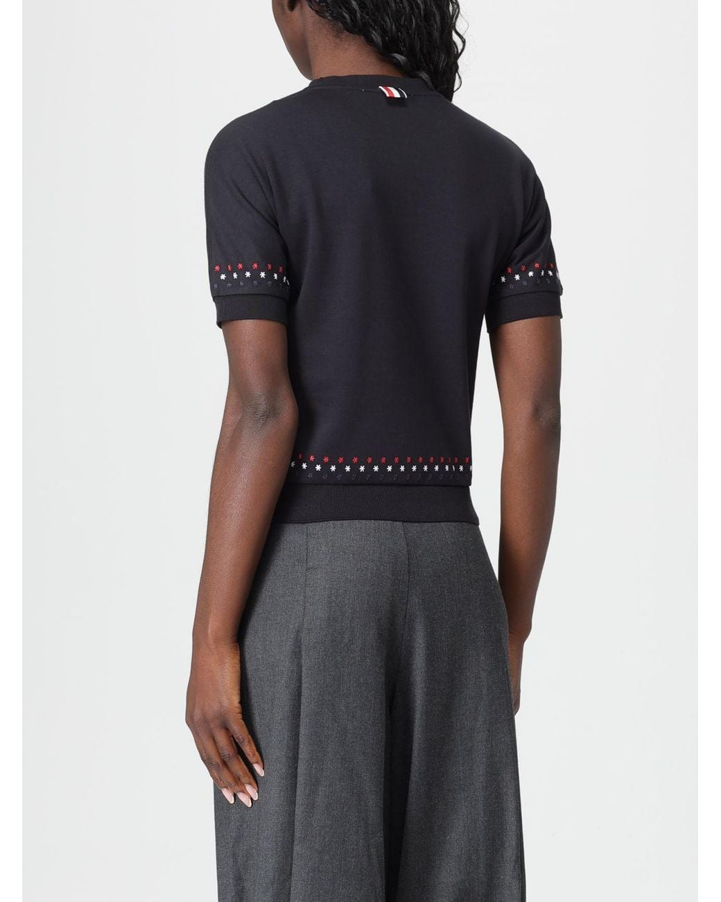Thom Browne Black Snowflakes Short-Sleeved T-Shirt