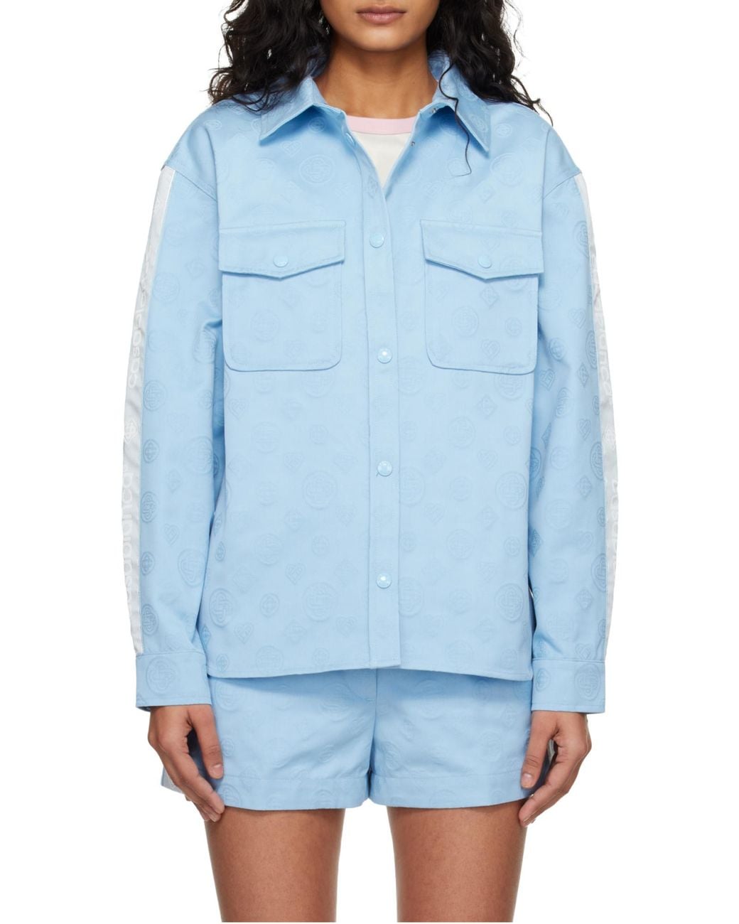 Casablanca Blue Monogram Jacquard Shirt