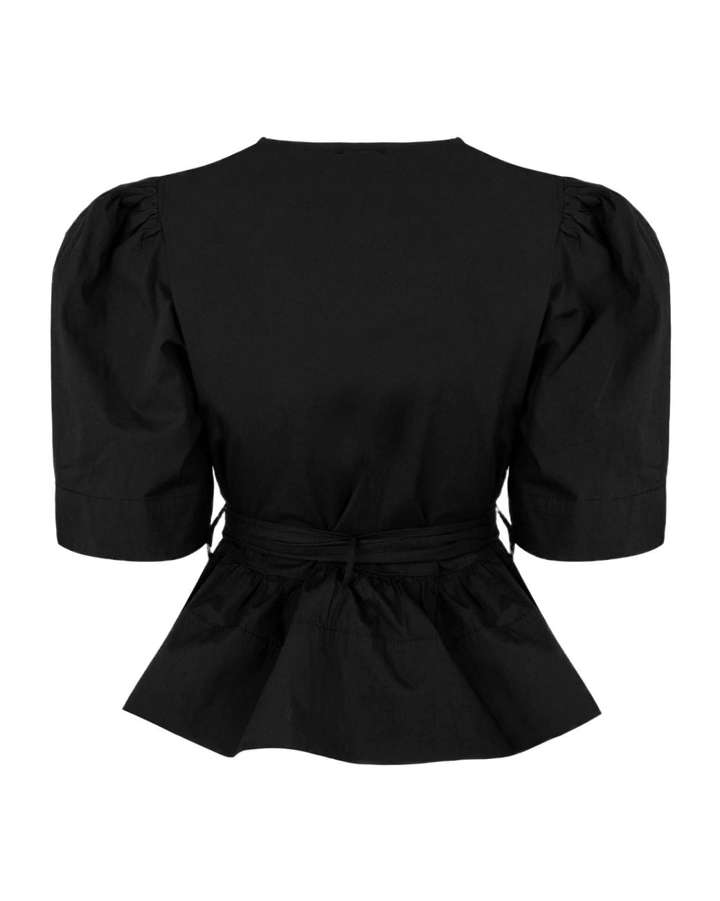 Ganni Black Tie Blouse