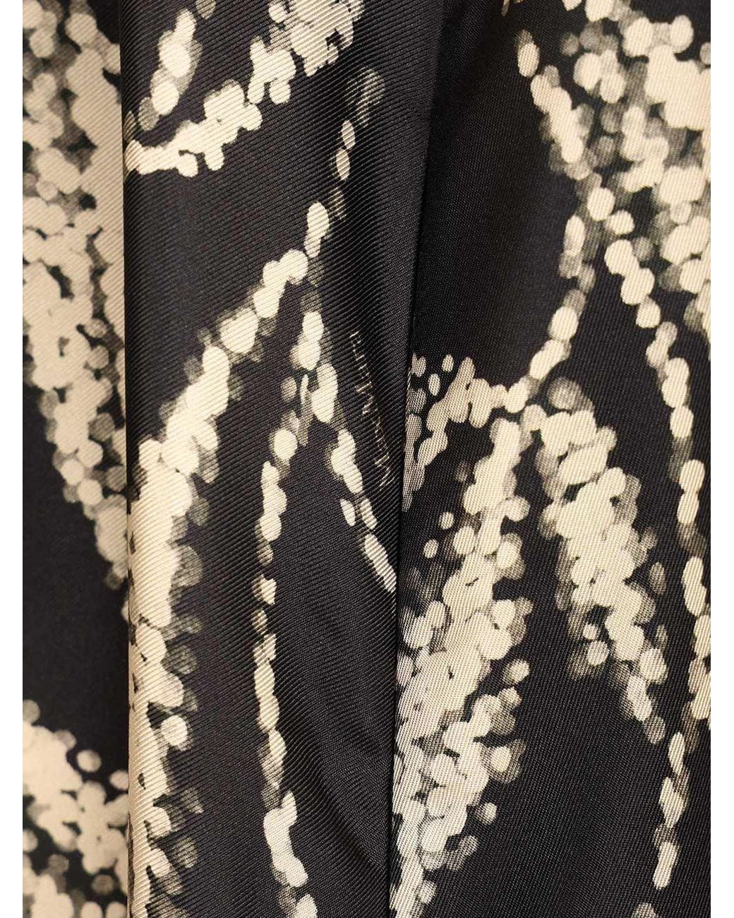 Max Mara White Silk Twill Printed Maxi Dress