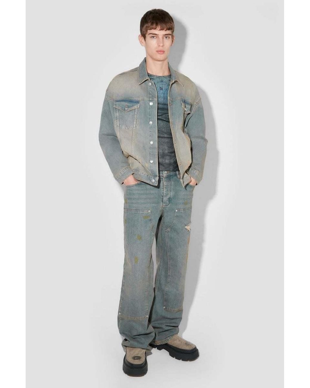 M I S B H V Blue Sunrise Wash Carpenter Denim Jeans for men