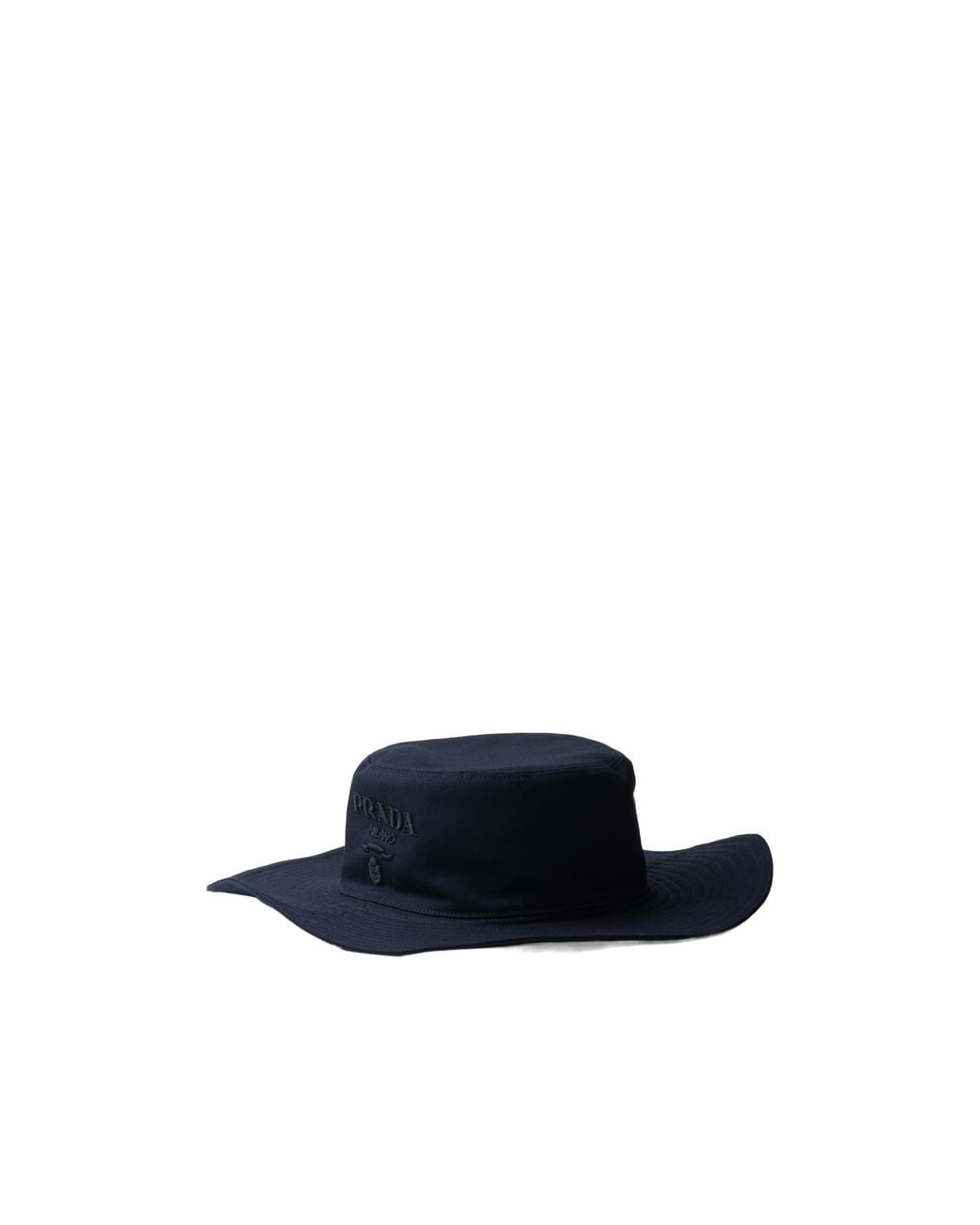 Prada Blue Wide-Brimmed Drill Hat for men