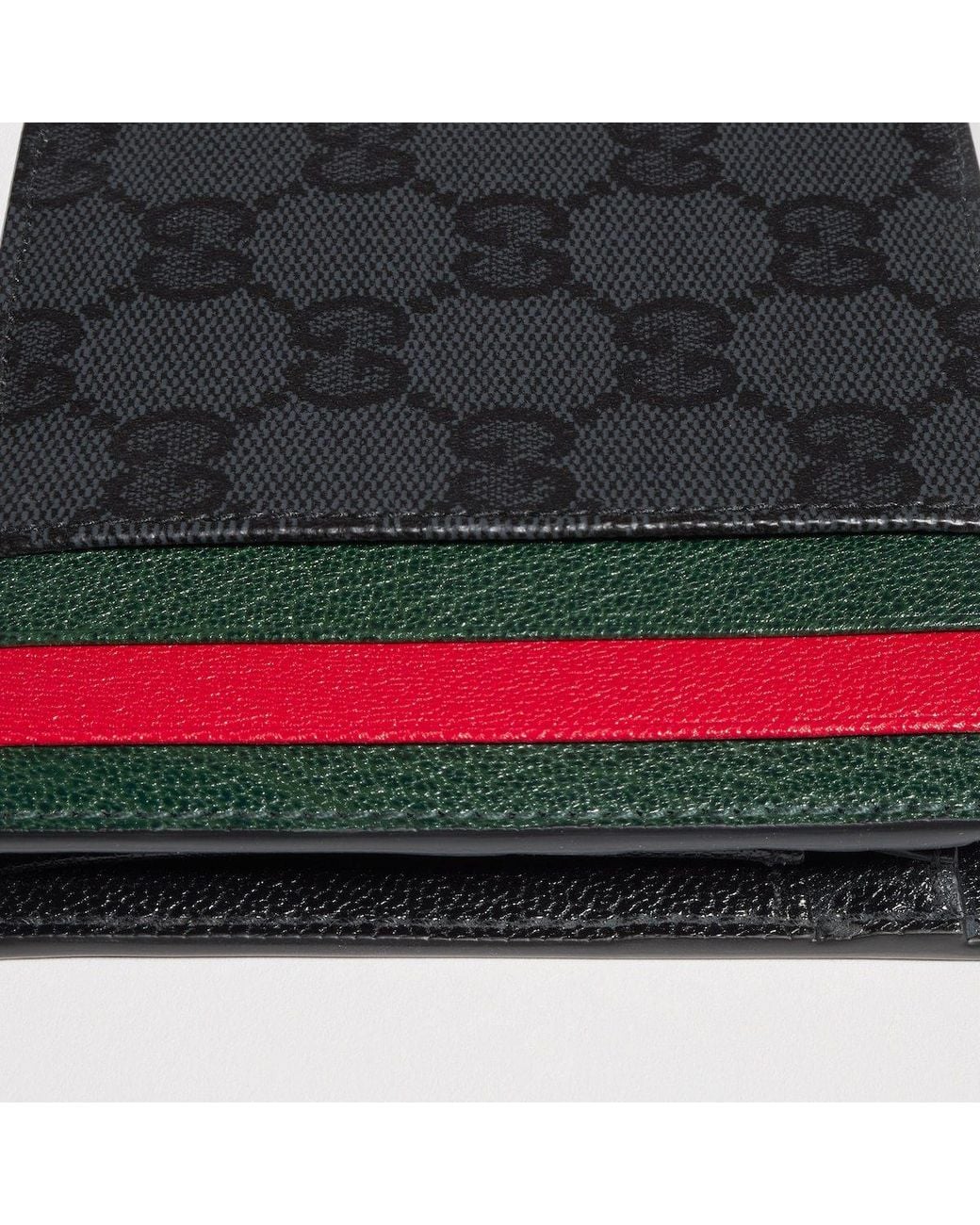 Gucci Black Web Card Slot Bi-Fold Wallet for men