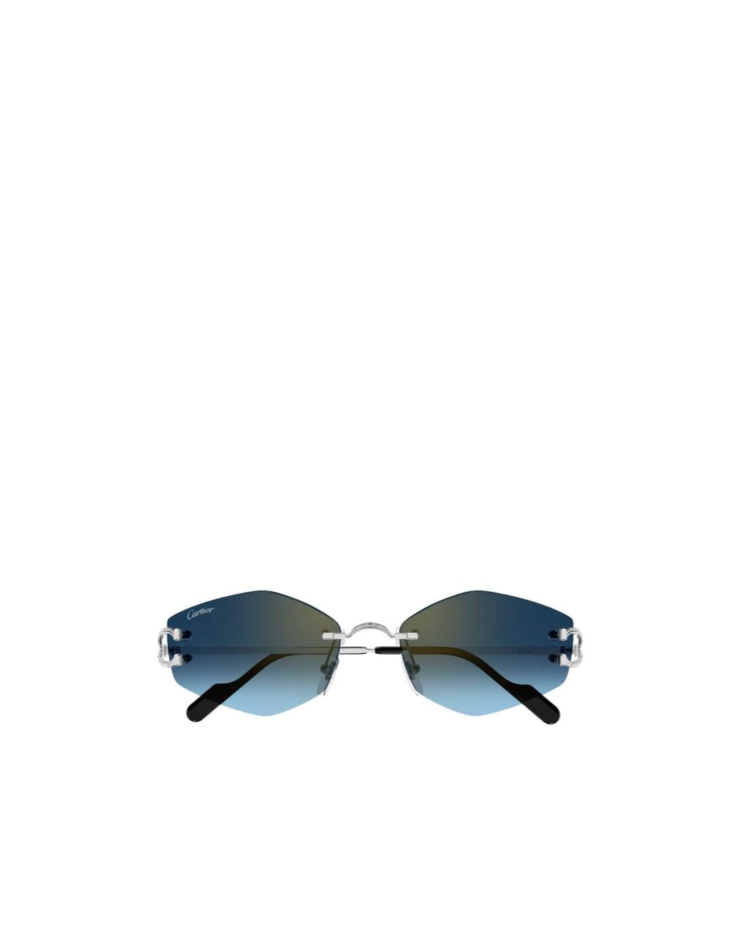Cartier Blue Geometric Frame Sunglasses for men