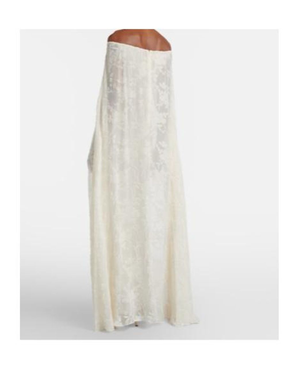 Rodarte White Floral Satin Jacquard Maxi Skirt
