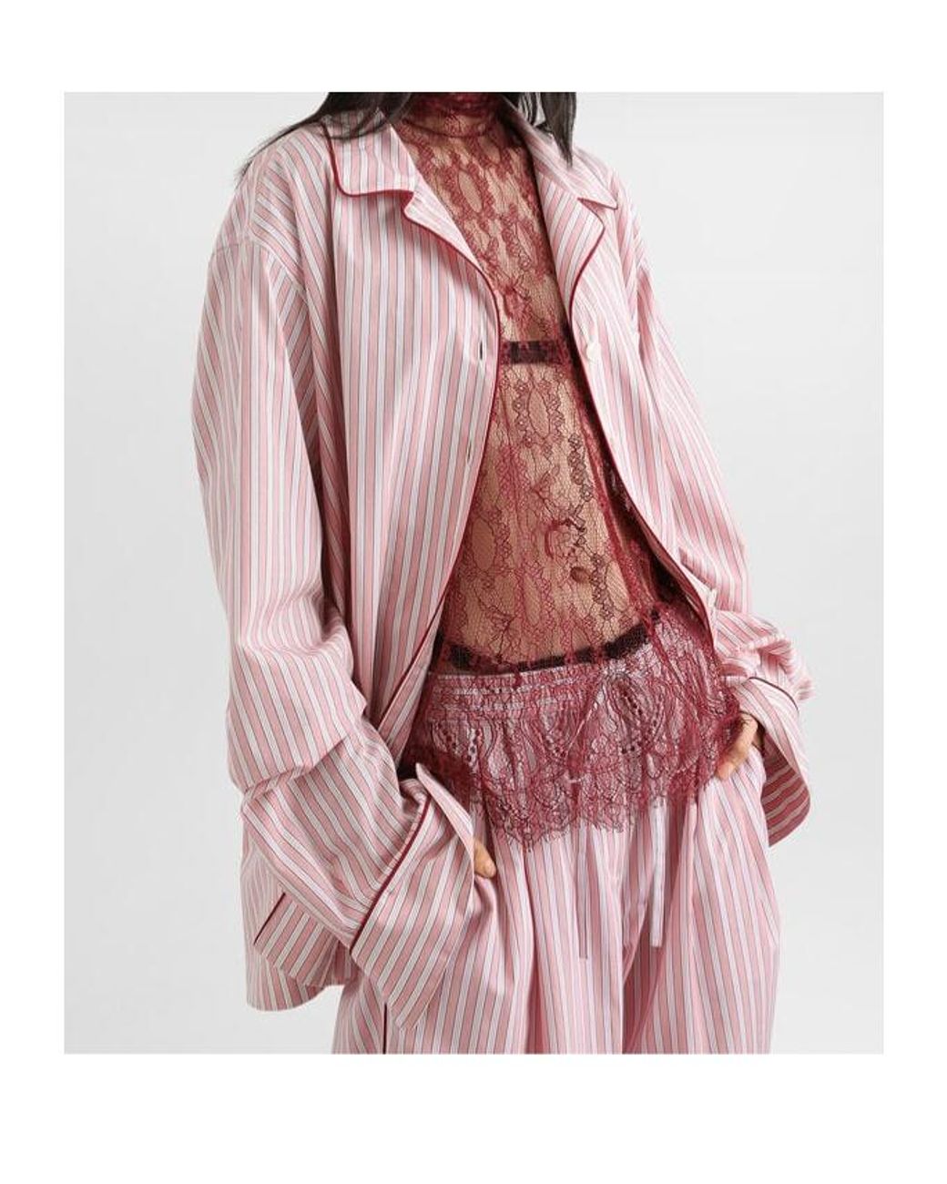 Dolce & Gabbana Pink Cotton-Silk Stripe Shirt