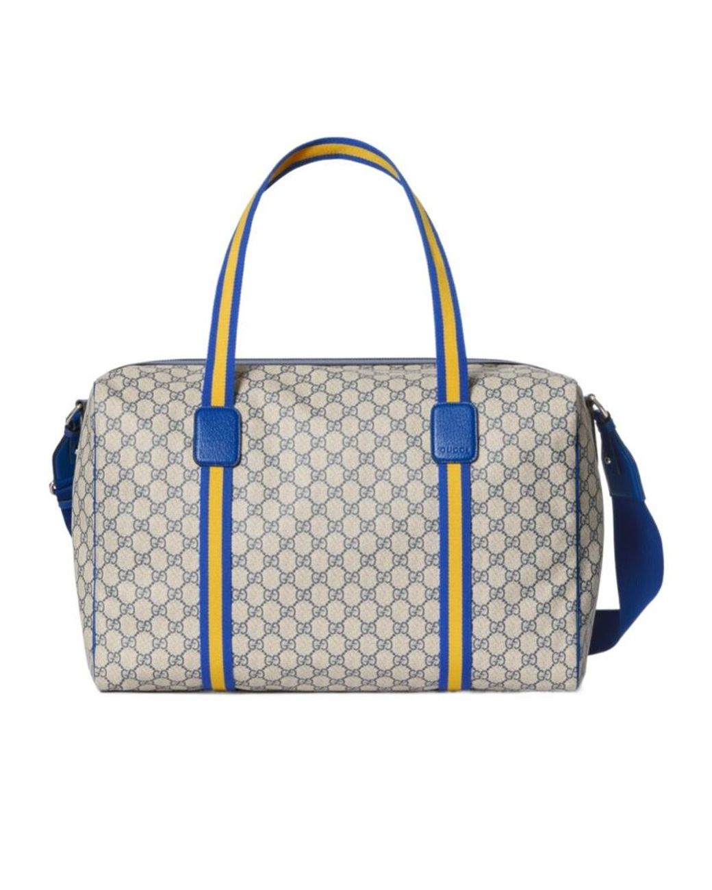Gucci Blue Medium Duffle Bag With Web for men