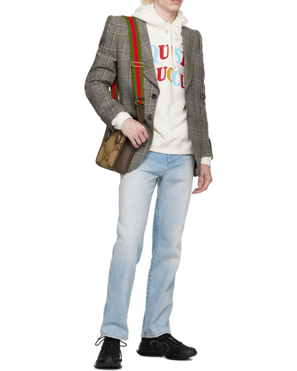 Gucci White Exquisite Characters Hoodie for men