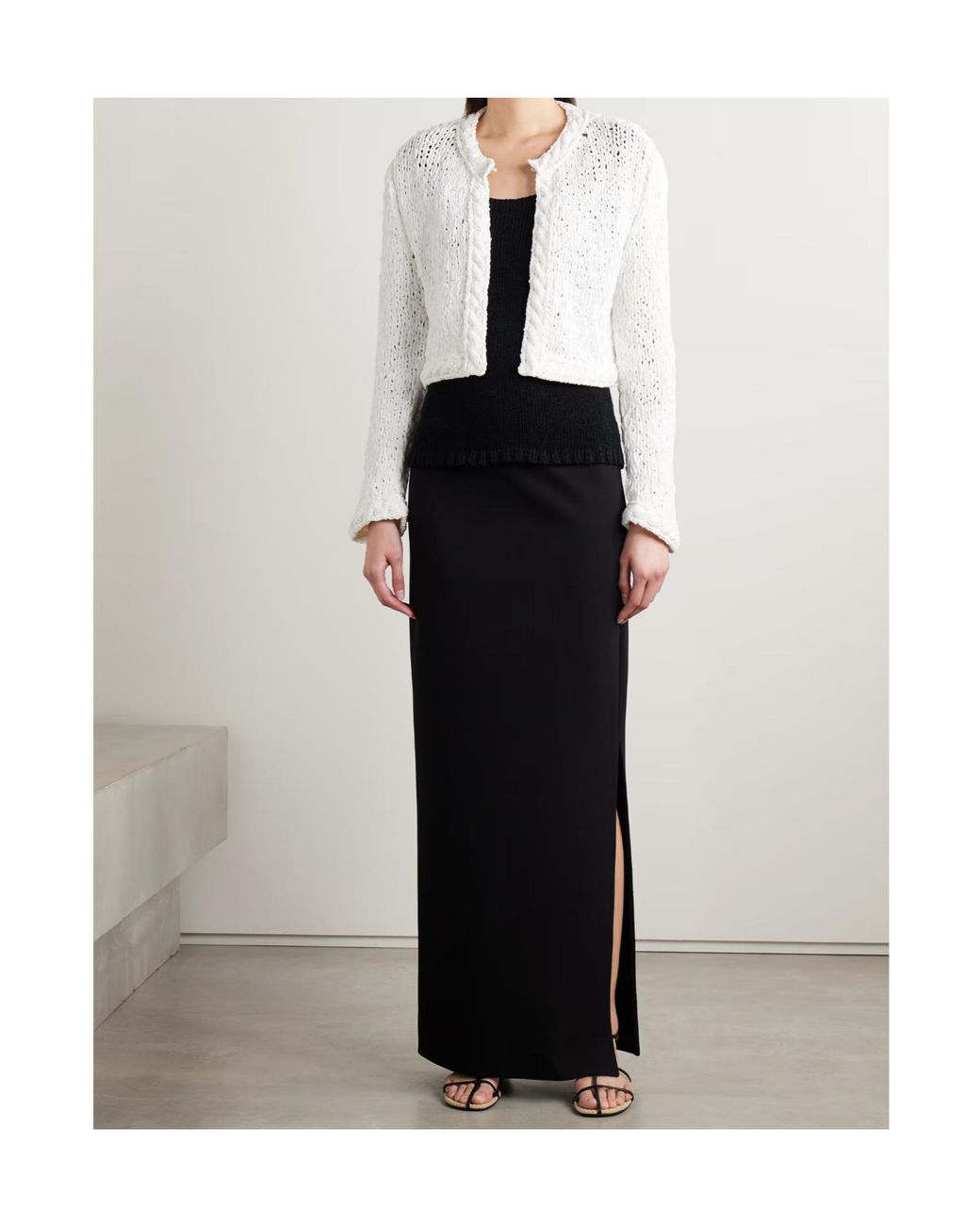 Khaite White Long-Sleeved Cardigan
