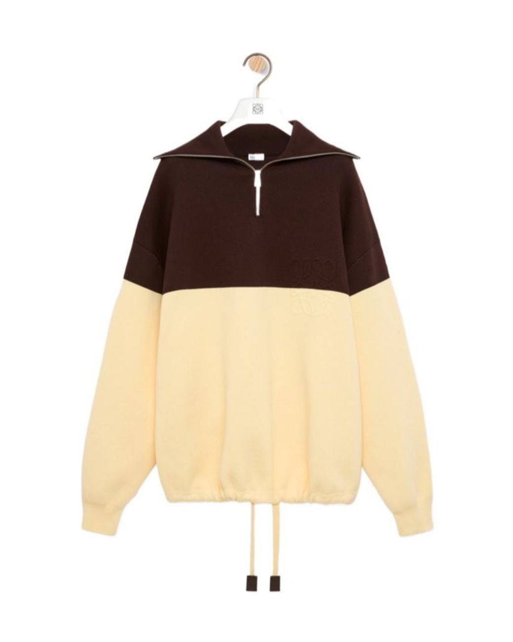 Loewe Brown Anagram-Embroidered Colour-Block Sweater