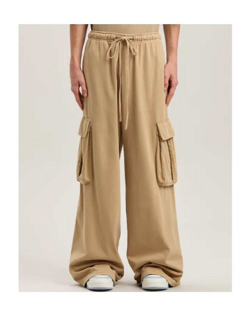 Palm Angels Natural Cargo-Pockets Sweatpants for men