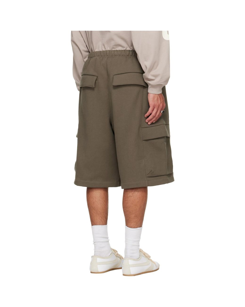Fear Of God Green Lace-Up Elastic Shorts for men