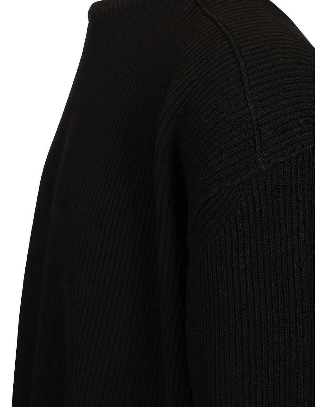 Rick Owens Black Jumbo Ribbed Knitted Sweater for men