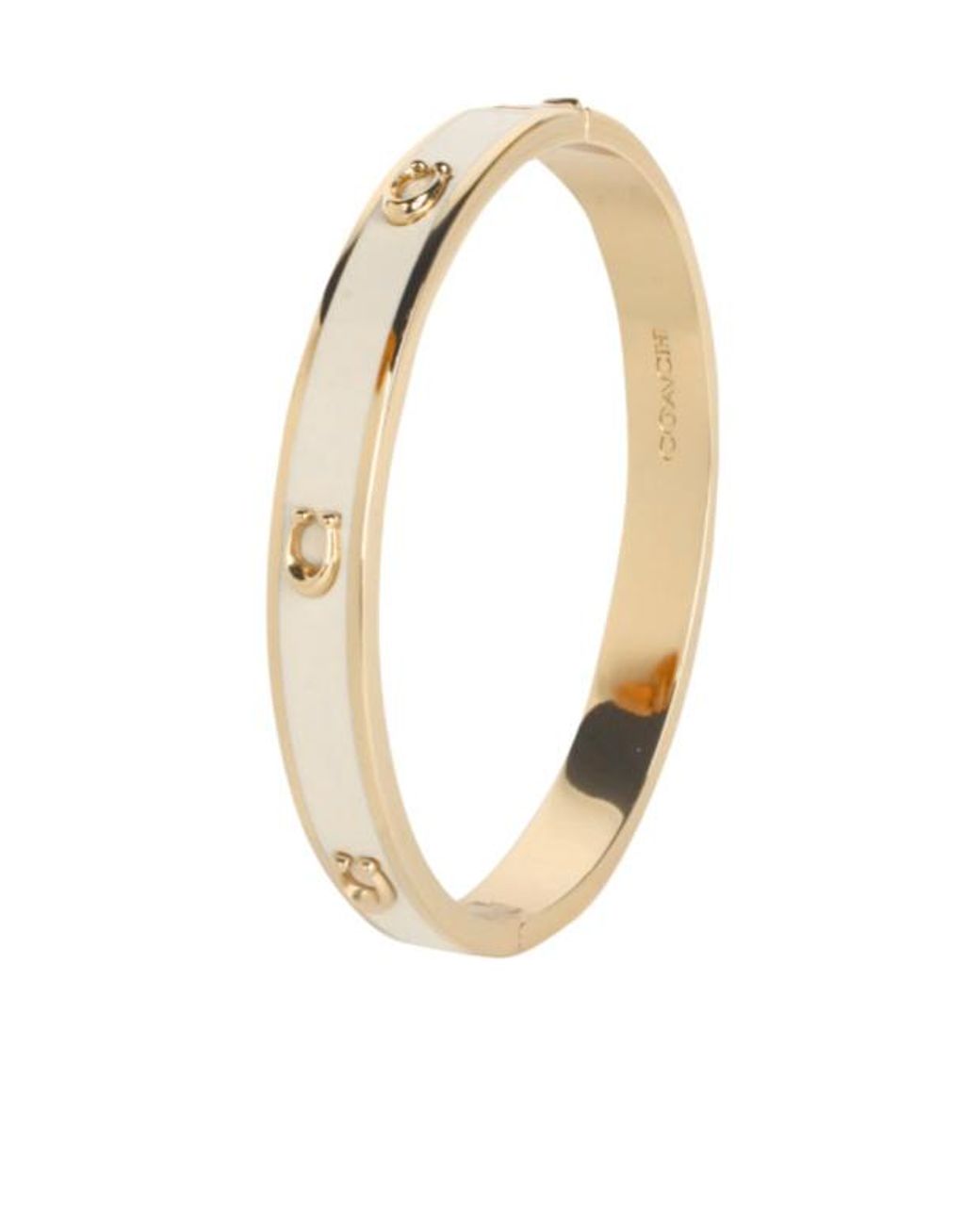 COACH White Hinged Bracelet