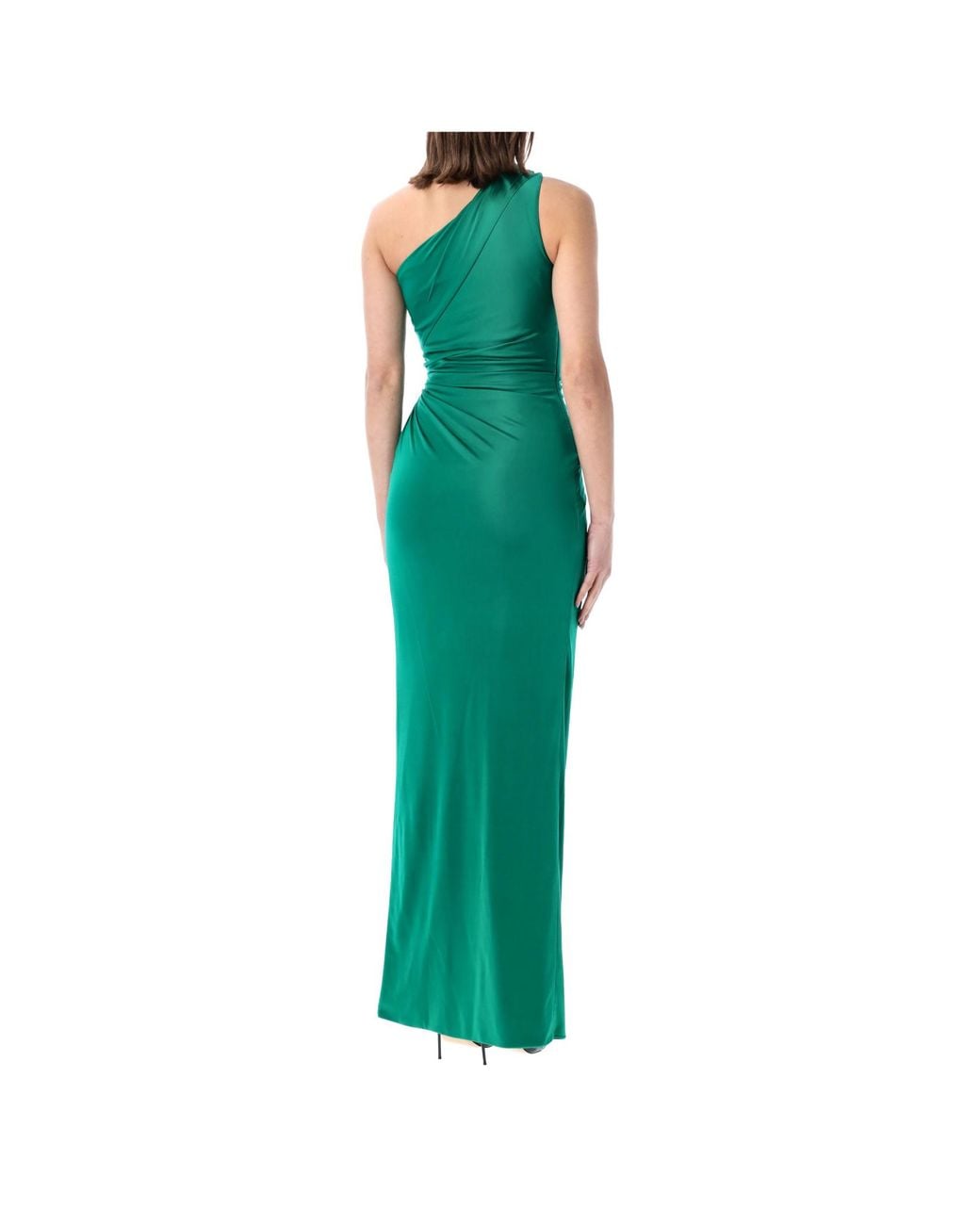 Versace Green Draped Jersey Gown