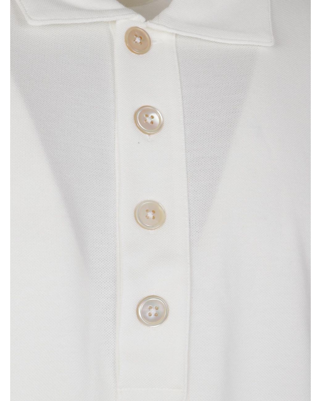 Eleventy White Long-Sleeve Polo Shirt for men