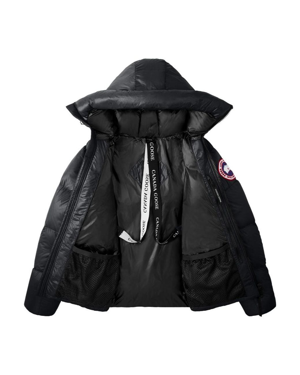 Canada Goose Black Logo Long-Sleeved Down Jacket for men