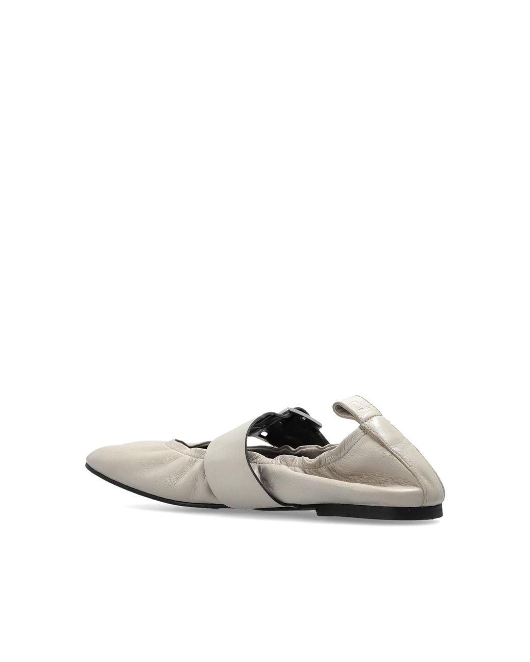 Alohas White Sarea Buckle-Fastening Ballet Flats