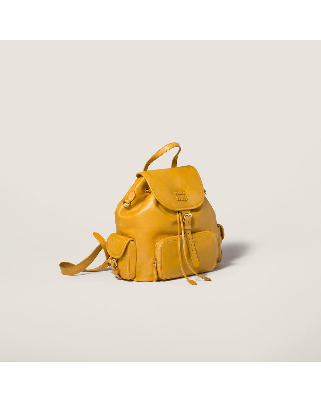 Miu Miu Yellow Leather Backpack