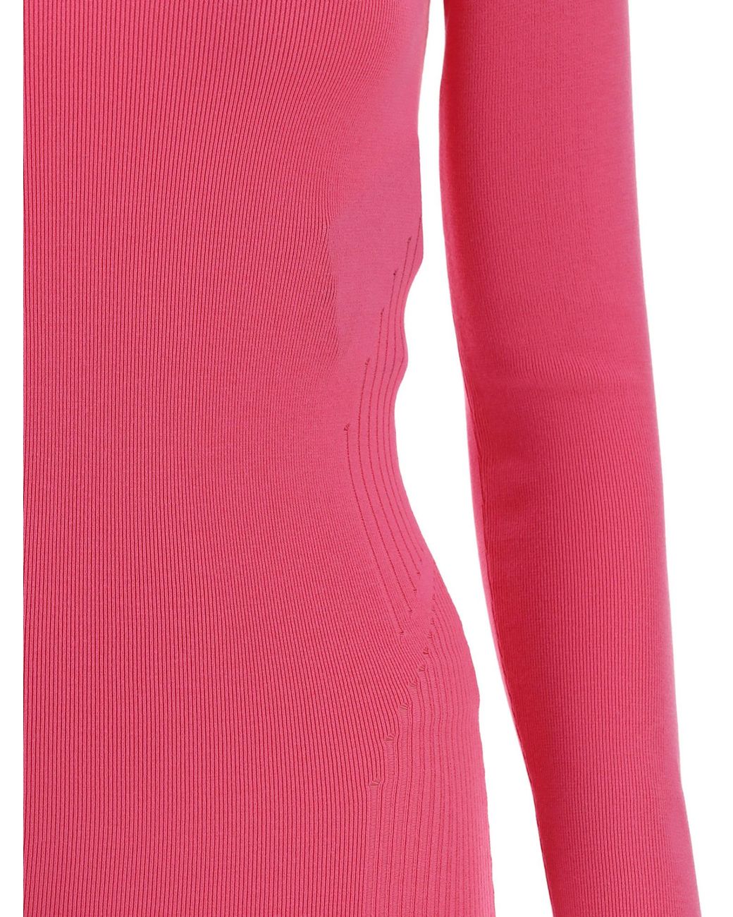 Balenciaga Pink Sweetheart Neckline Knit Top