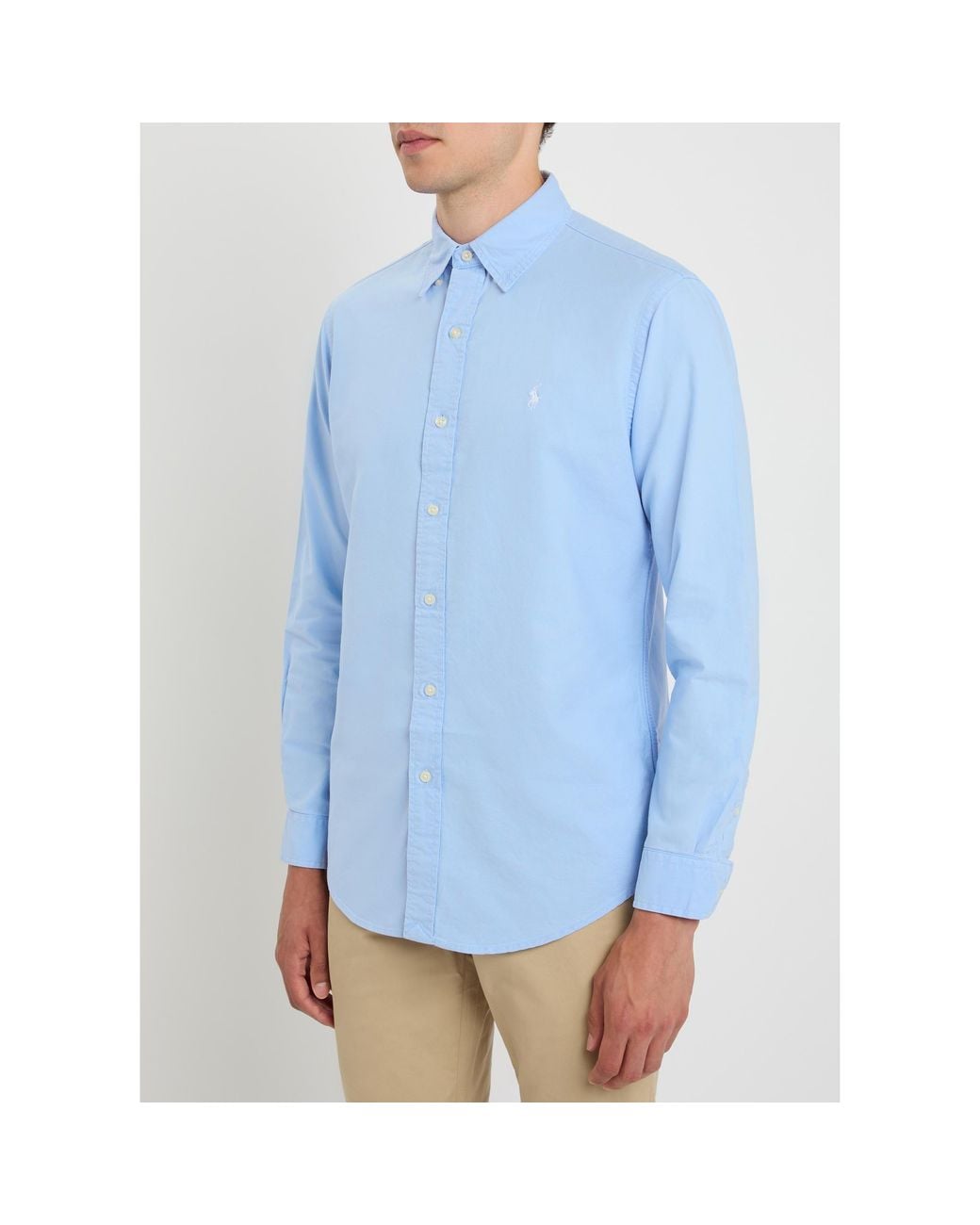 Polo Ralph Lauren Blue Cotton Oxford Shirt for men