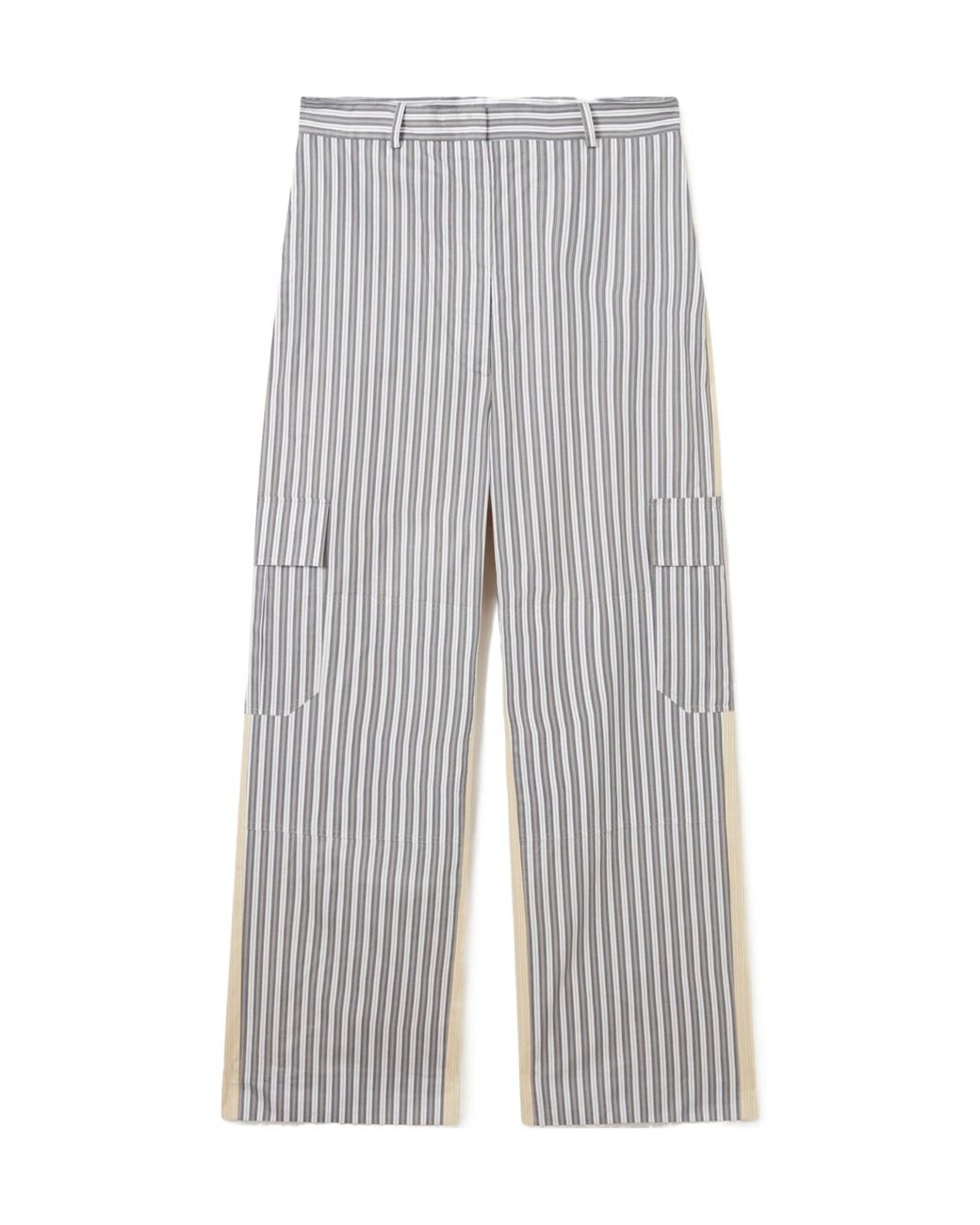 Stella McCartney Gray Oversized Mixed Stripe Cargo Trousers