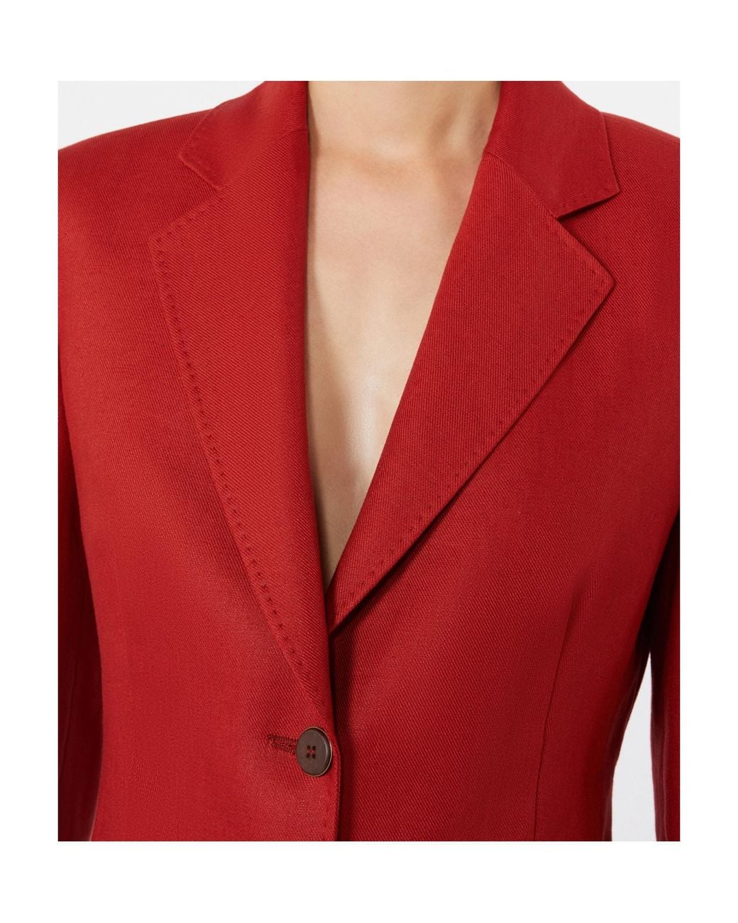 Max Mara Red Linen Blazer