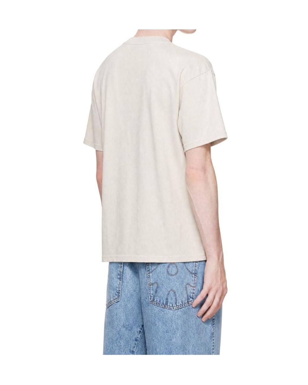 AVAVAV Blue Ribbed Crew-Neck T-Shirt for men