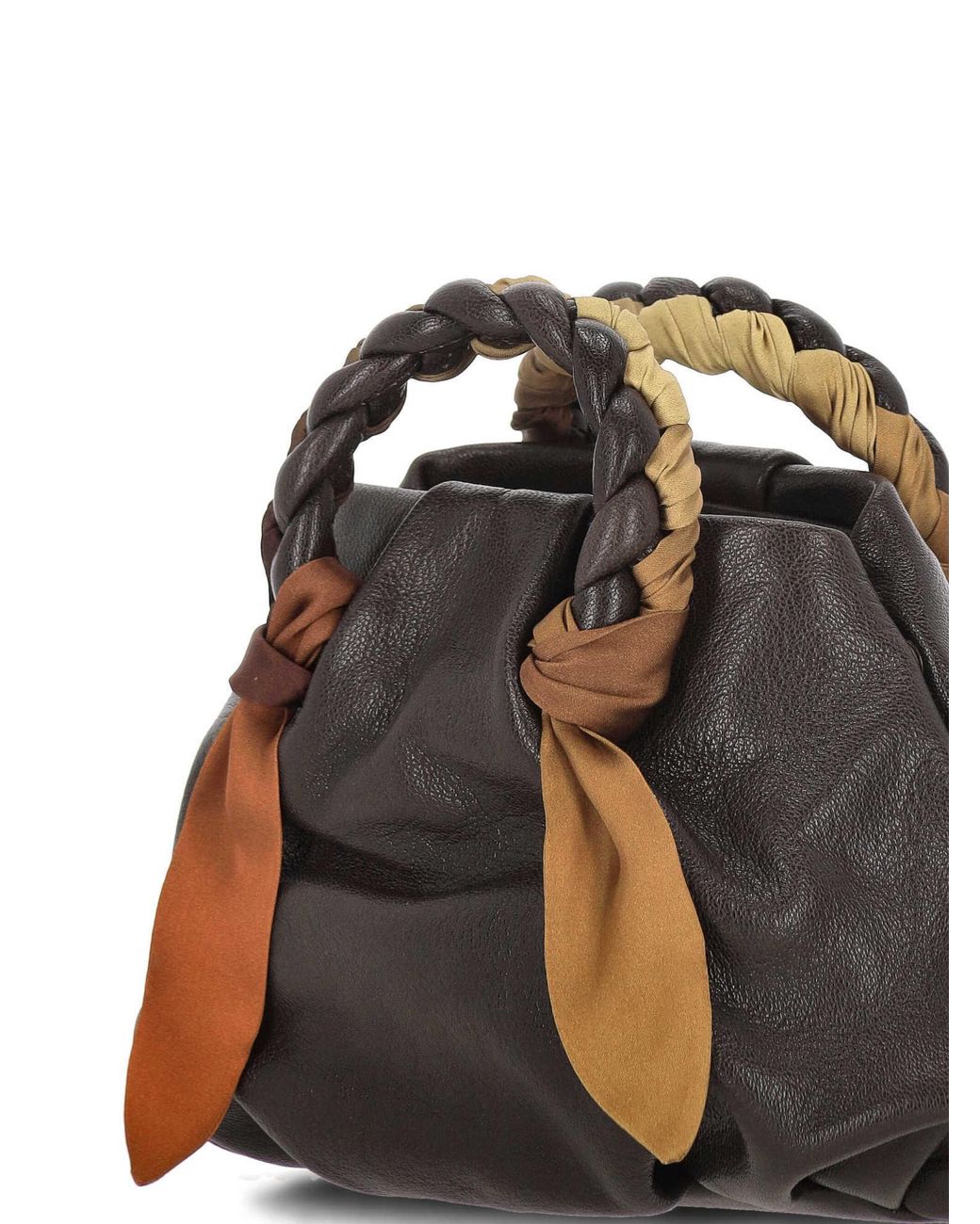 Hereu Black Braided-Handle Leather Tote Bag